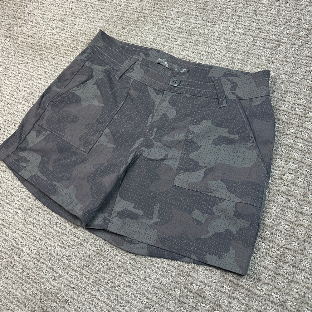 Prana Halle Zion Camo Hiking Shorts Gray Women Size 4 Stretch Outdoor Trail - Picture 9 of 9